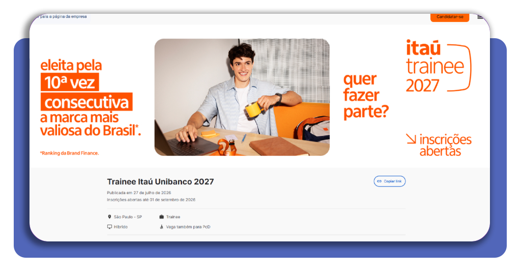 Página de uma vaga na Gupy com o botão Candidatar-se em destaque
