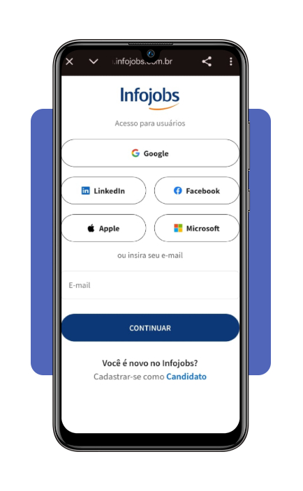 Tela de download do aplicativo Infojobs na loja do celular