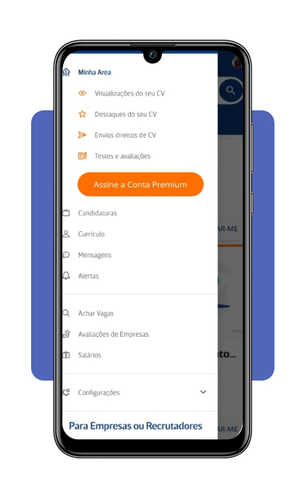 Tela de preenchimento de currículo no aplicativo Infojobs