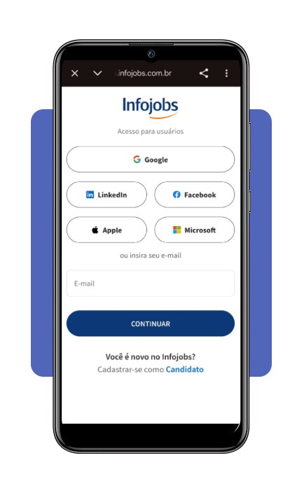 Tela de instalação do Infojobs na loja de aplicativos