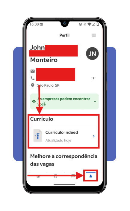 Tela de preenchimento de experiências profissionais no Indeed