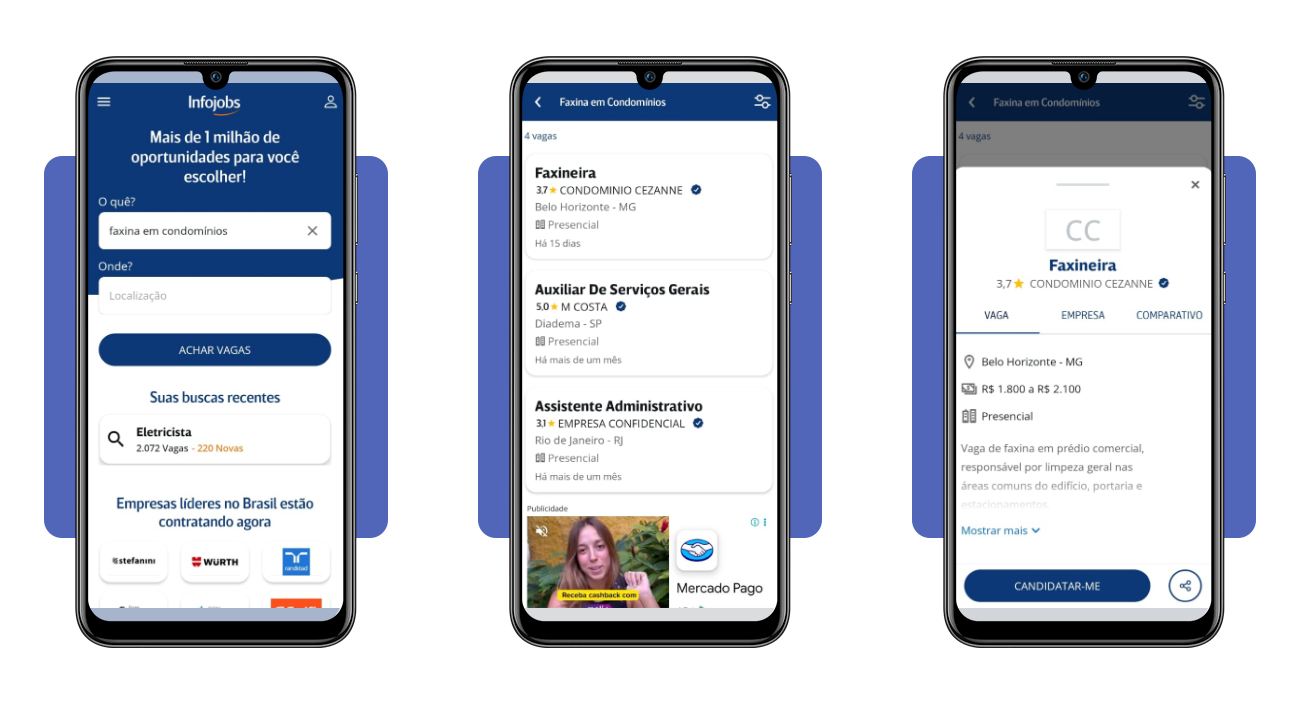 Pessoa conferindo salário e benefícios em aplicativo de banco digital no celular