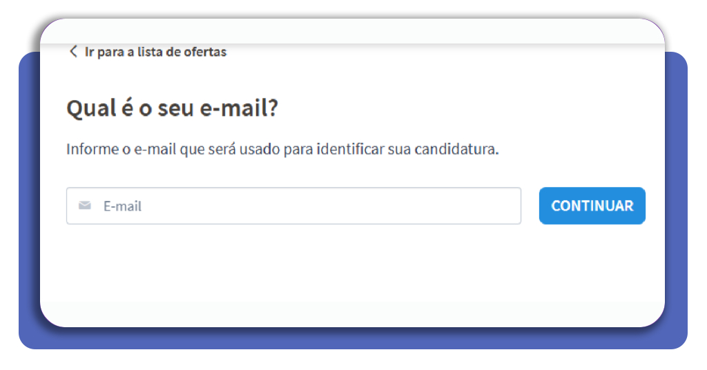 Tela de criação de conta no portal de vagas do Atacadão