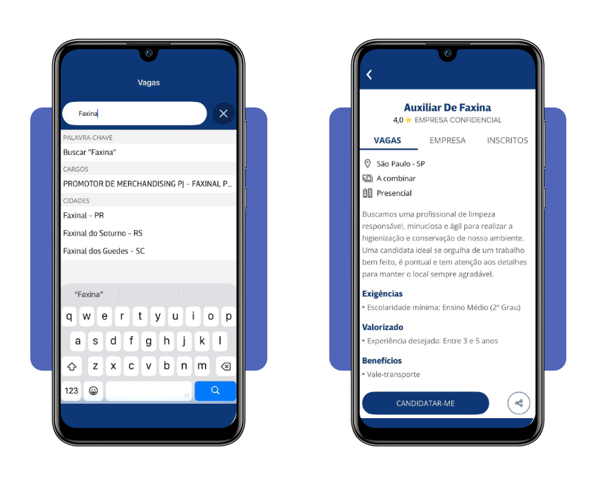 Passo 4 - pesquise a vaga de faxina no InfoJobs