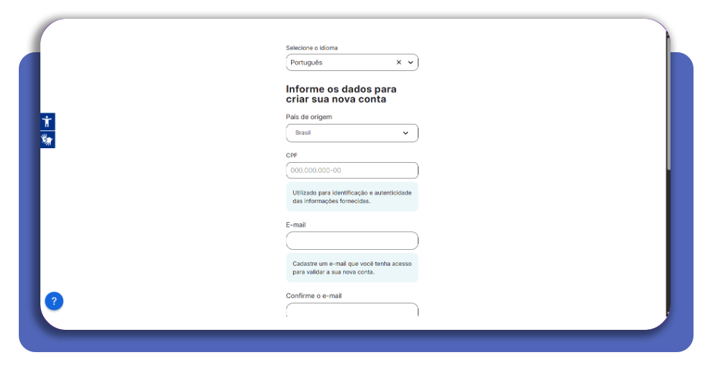 Criação de perfil no portal de candidatura para serviços gerais em cooperativas de crédito