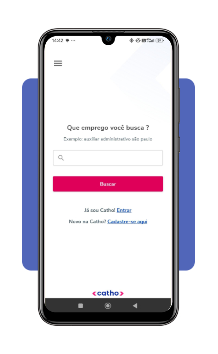 Tela de download do aplicativo Catho na Play Store