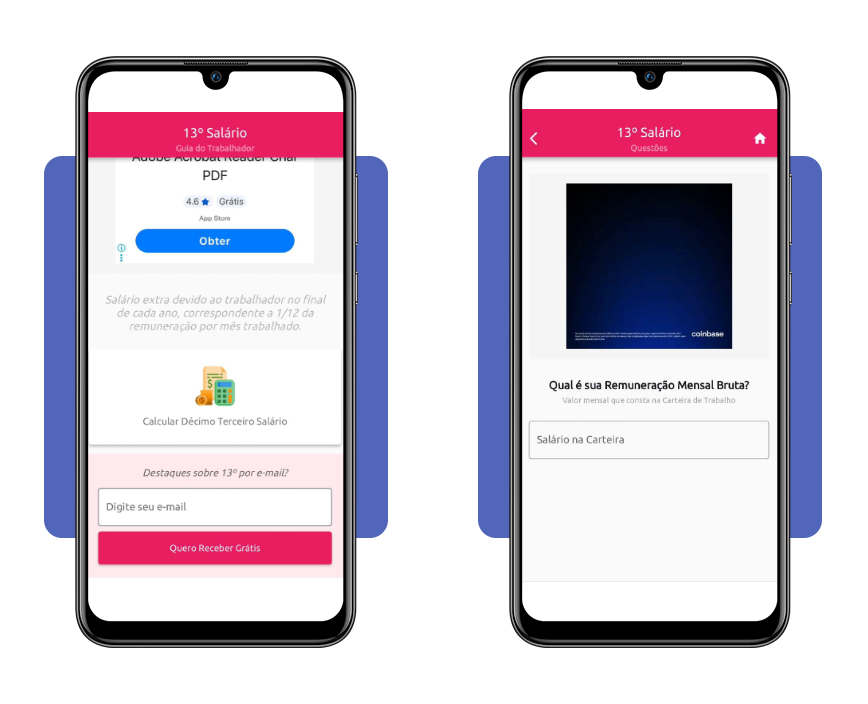 Campo de salário bruto no app Cálculo Décimo Terceiro