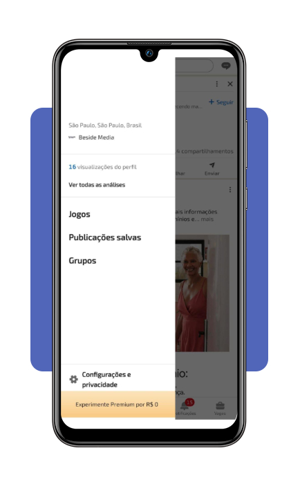 Tela de perfil do LinkedIn para atualização do currículo