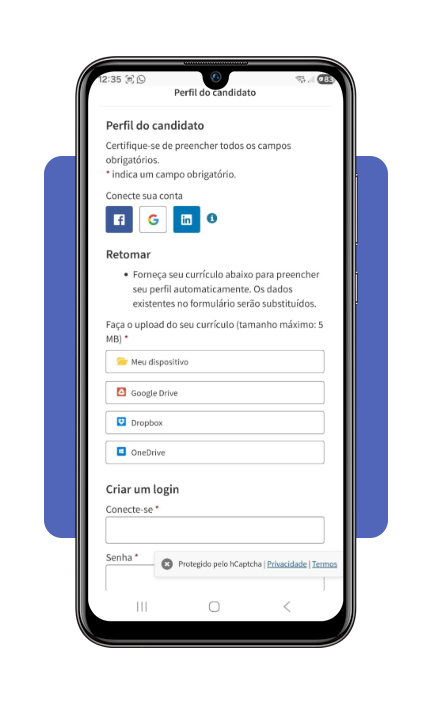 Passo 4 - enviar currículo para vagas de motorista na Pepsi pelo celular