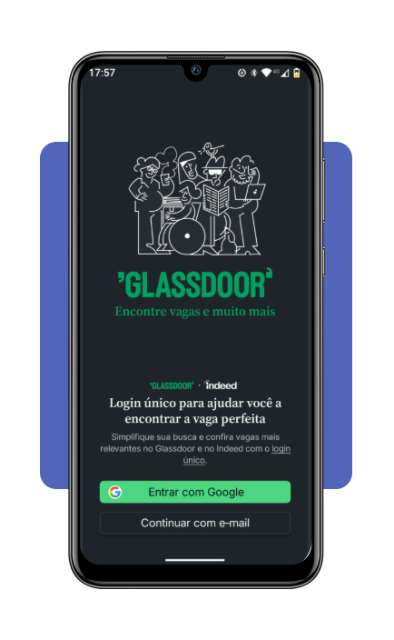Tela de criação de conta no Glassdoor
