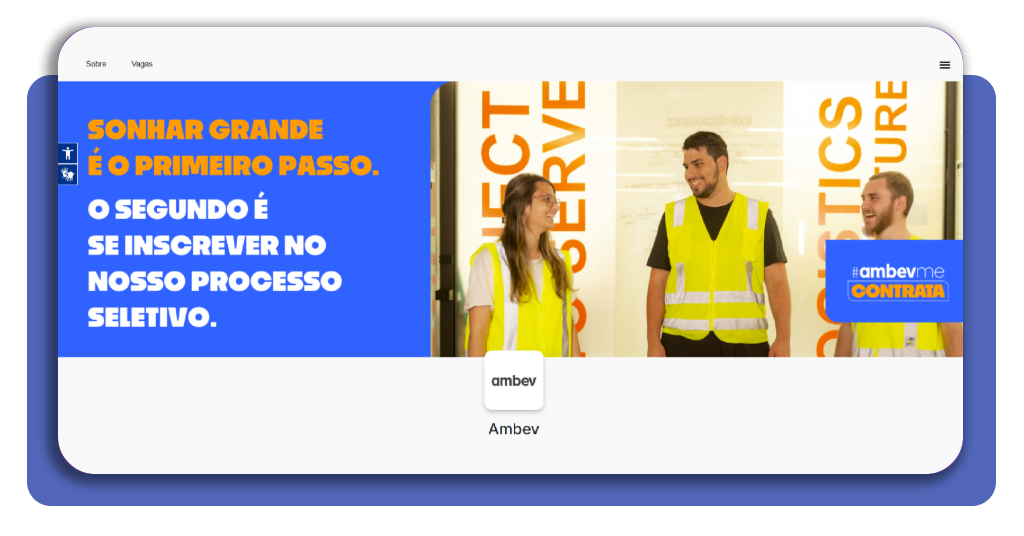 Portal de carreiras da Ambev na plataforma Gupy