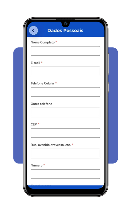 Tela de criação de perfil no aplicativo Catho
